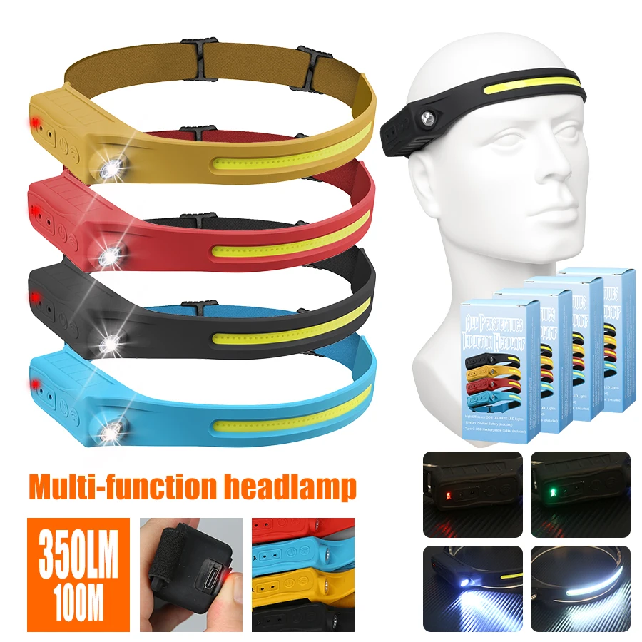 Led Headlight Bulbs - Rechargeable Headlamp 350 Lumen Motion Sensor