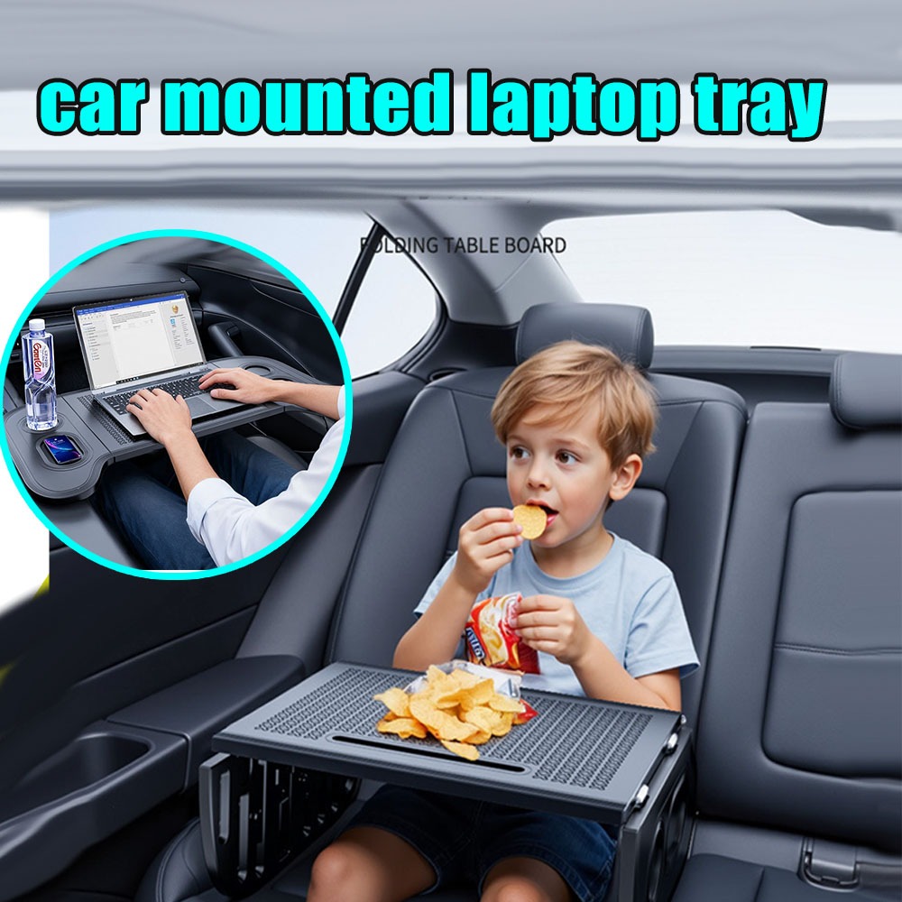 Car Accessories For Road Trip - Car Laptop Tray Foldable Steering Wheel