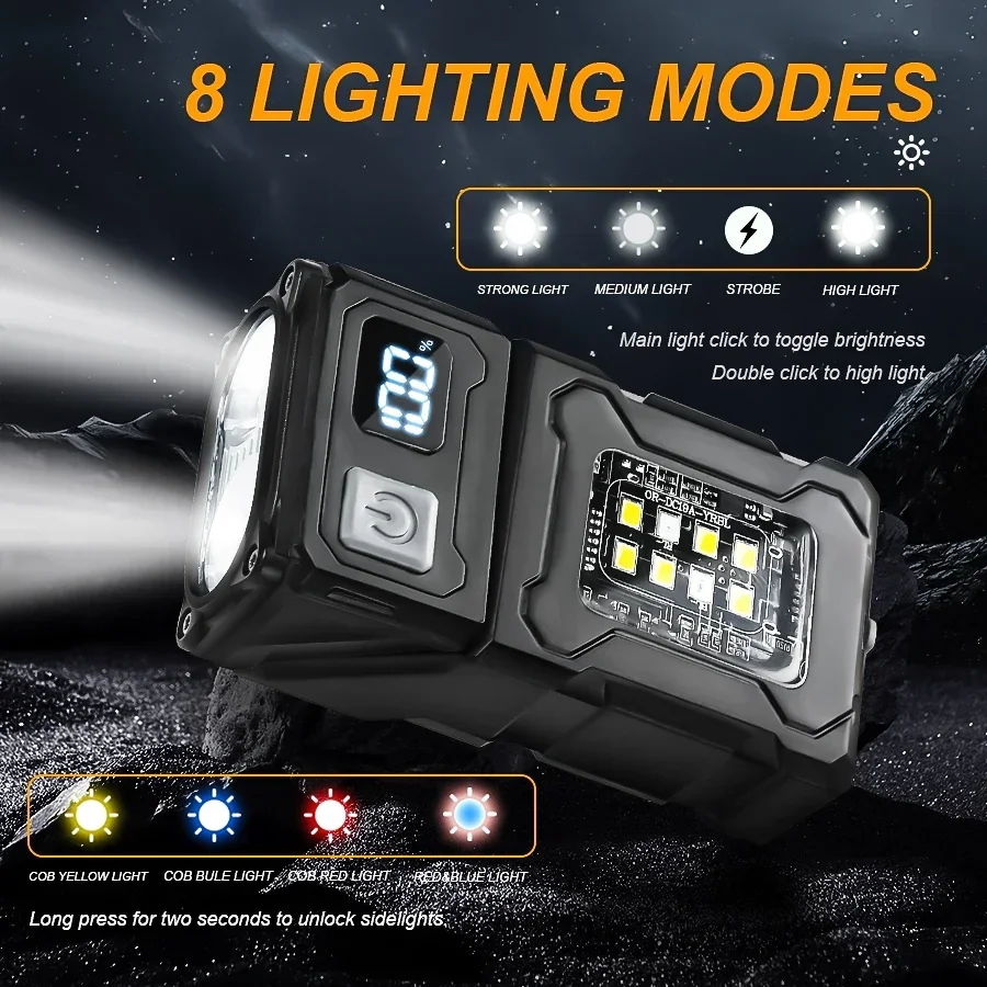 Mini Portable LED COB Flashlig - Led Headlight Bulbs 评论和价格