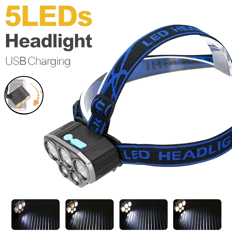 Rechargeable 5 LED Headlight U - Led Headlight Bulbs 评论和价格