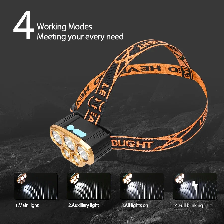 Rechargeable 5 LED Headlight U - Led Headlight Bulbs 评论和价格
