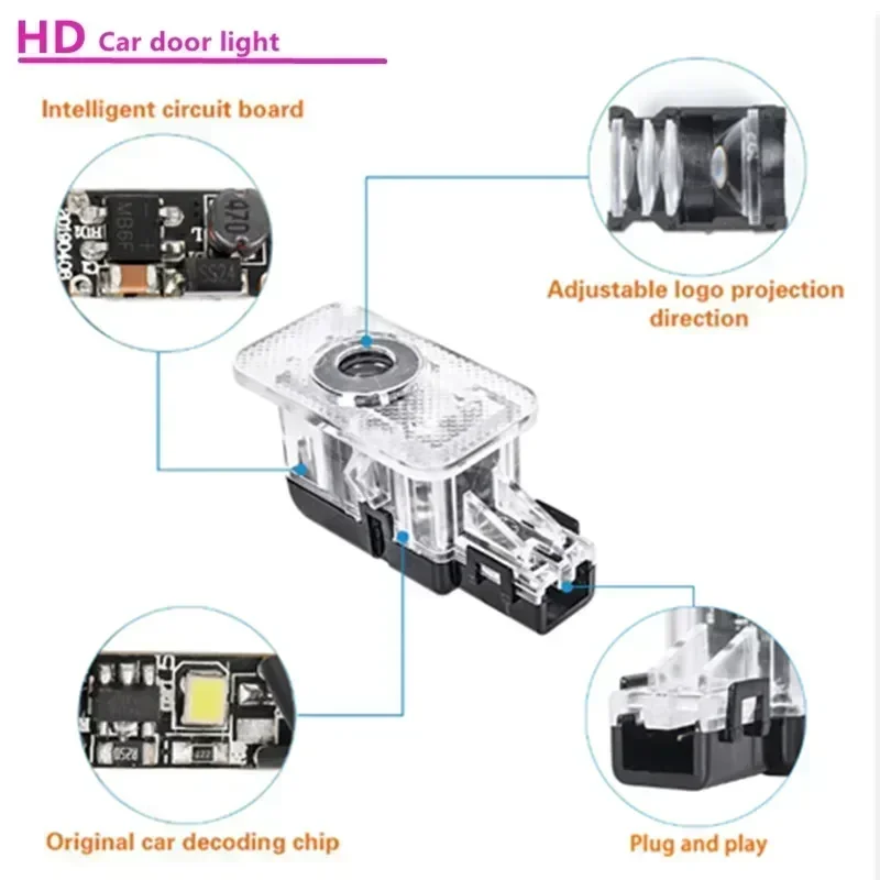2PCS LED Car Door Welcome Warn - Volvo Car Accessories Xc90 评论和价格