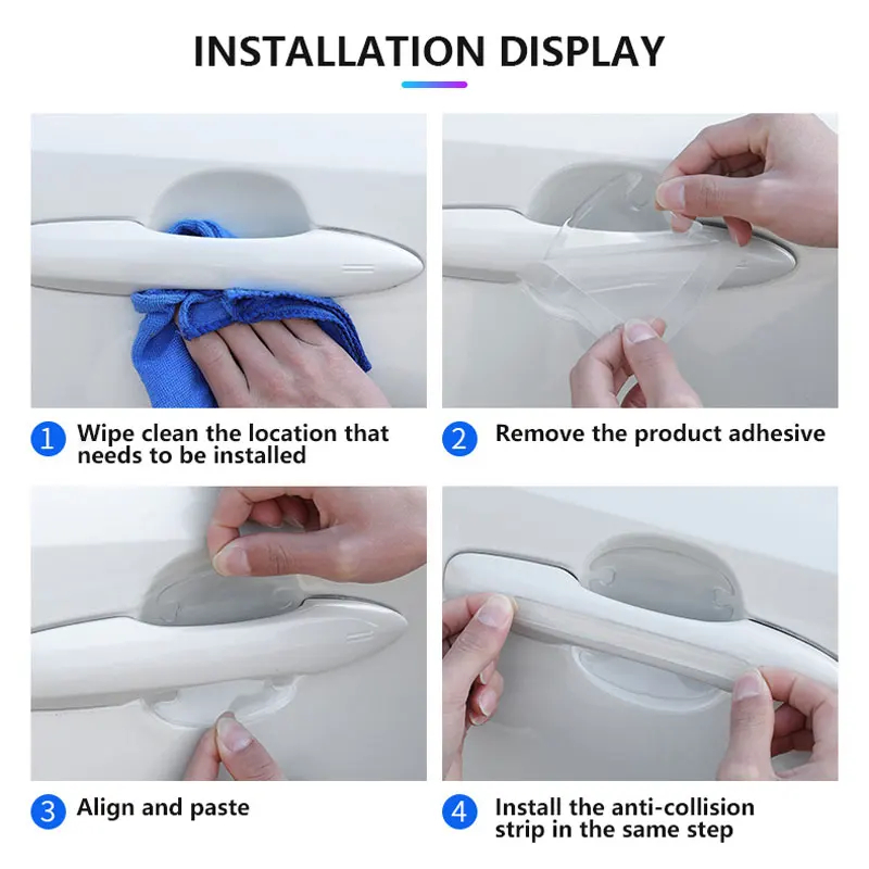 8Pcs Car Door Handle Anti-Scra - Car Accessories Tape 评论和价格