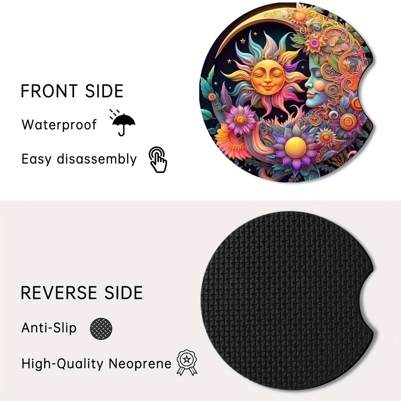 2Pc Color Sun With Moon Foam C - Car Accessories Useful 评论和价格
