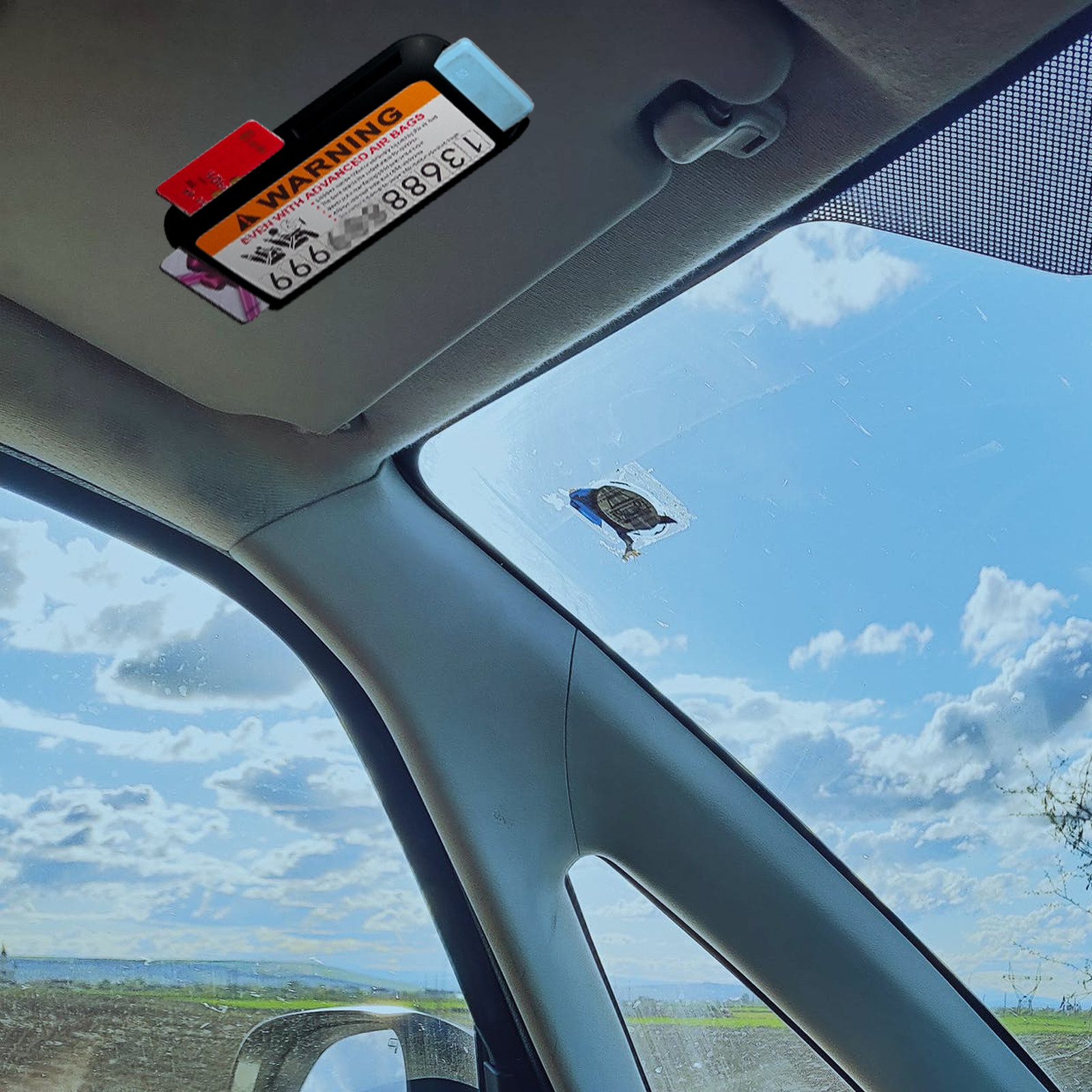 2Pcs Auto Sun Visor Cards Hold - Car Accessories Useful 评论和价格