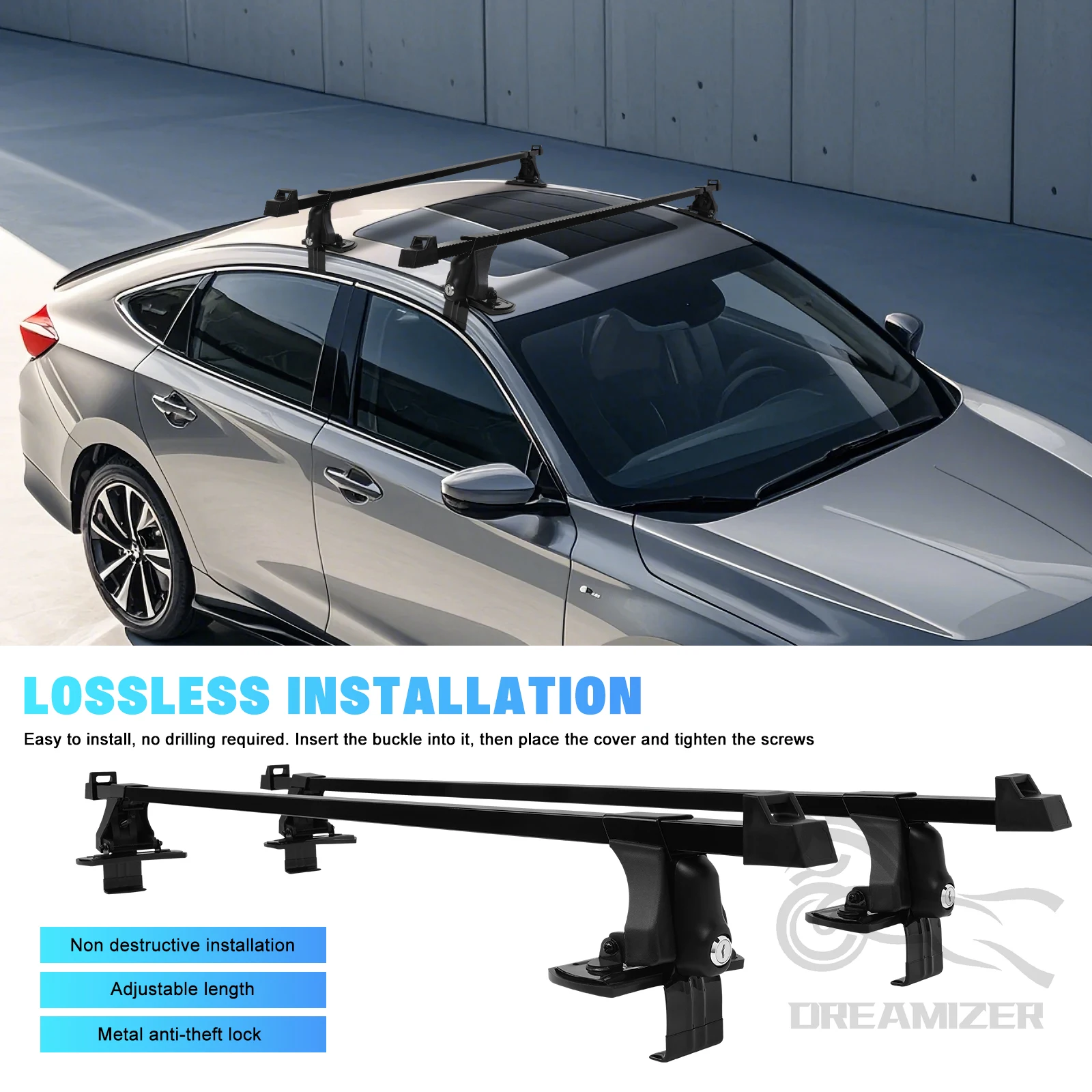 1 Pair Universal 54 inch Vehic - Car Roof Rack Cross Bar 评论和价格