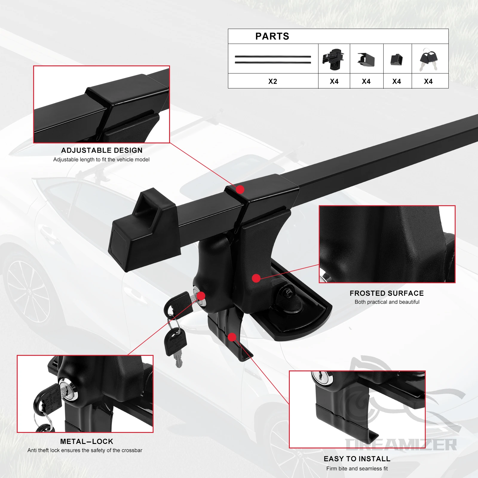 1 Pair Universal 54 inch Vehic - Car Roof Rack Cross Bar 评论和价格