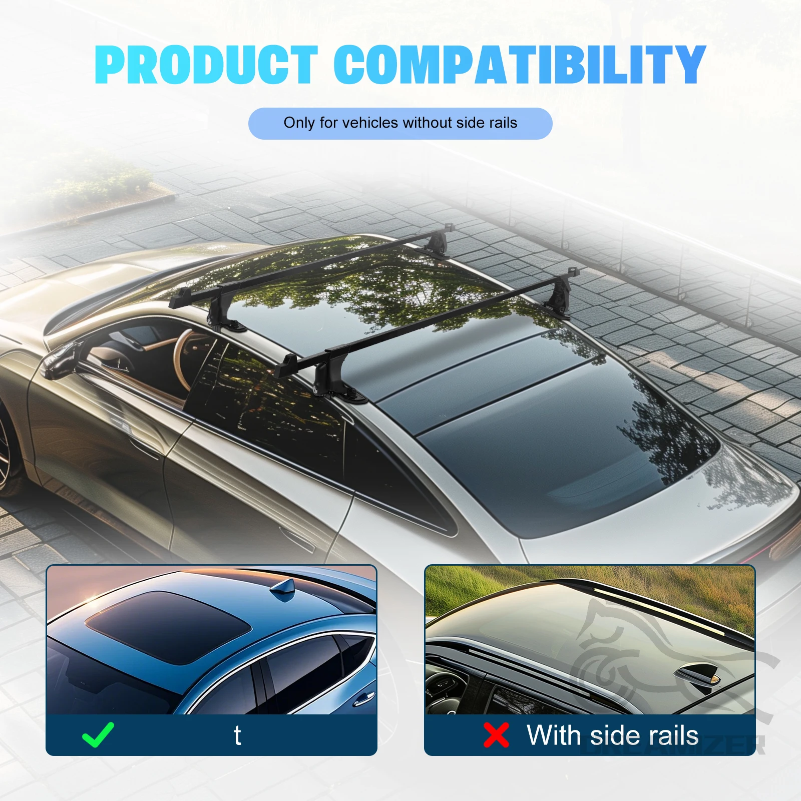 1 Pair Universal 54 inch Vehic - Car Roof Rack Cross Bar 评论和价格