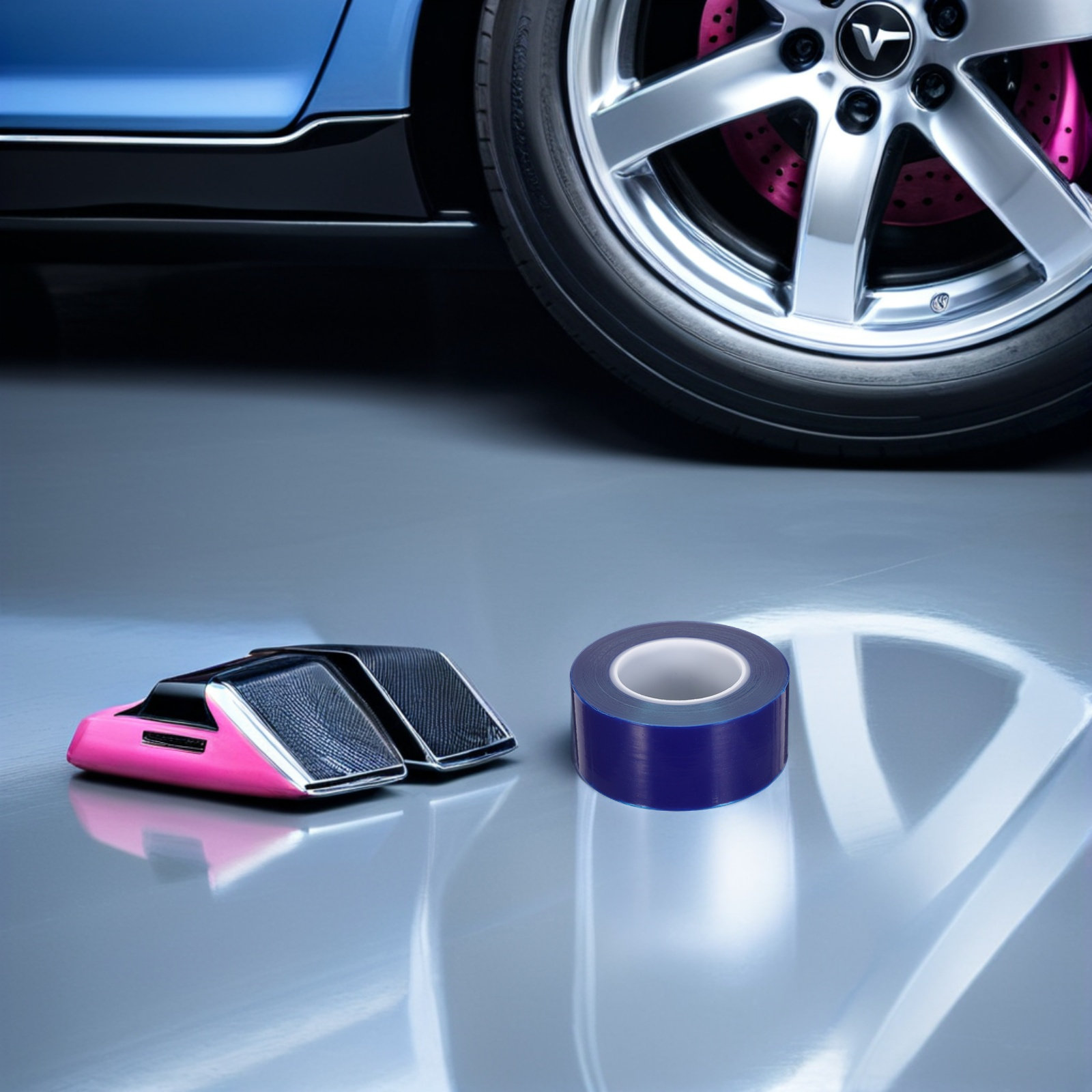 1 Roll Blue Pe Rim Protection  - Car Accessories Tape 评论和价格